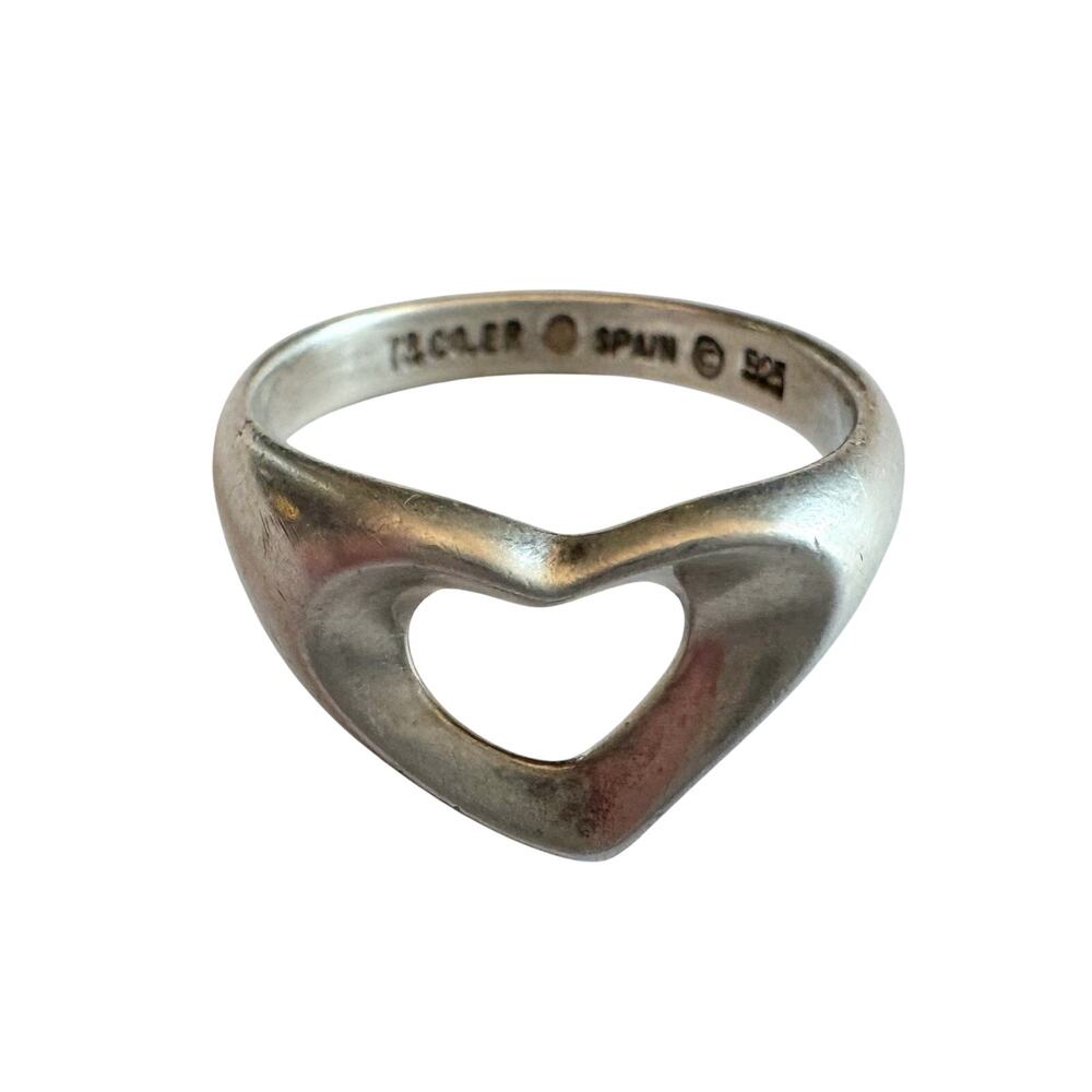 Tiffany & Co.  Elsa Peretti Open Heart Ring - Size 5 - Sterling Silver - Picture 2 of 8